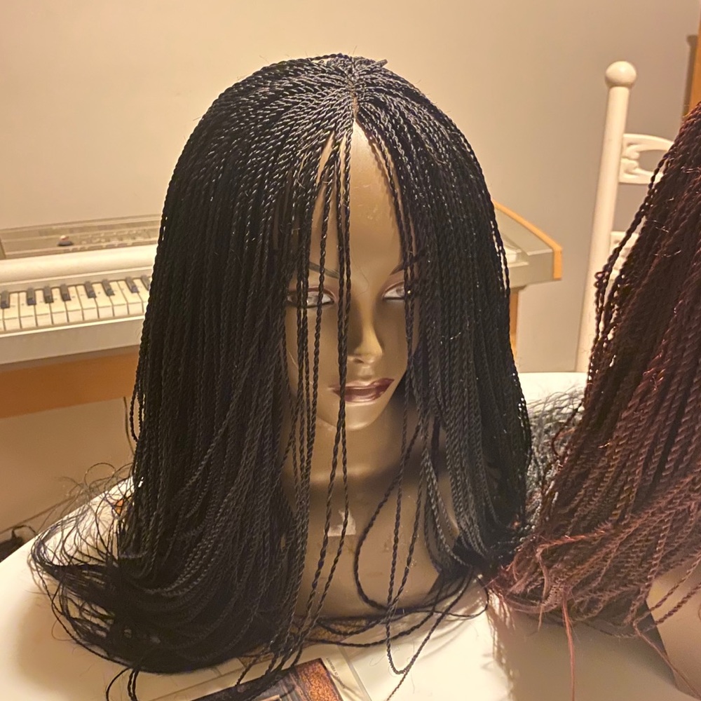 long black micro twist wig